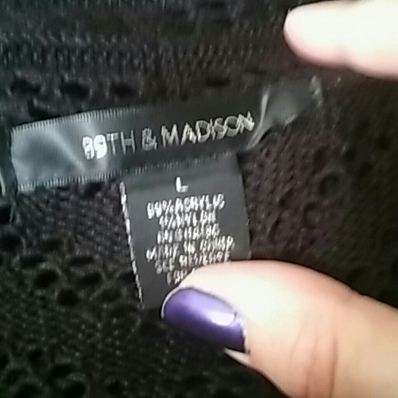 Summer-weight, black, long-sleeve cardigan - Picture 5 of 5